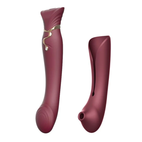Queen APP Heating Vibro Set -Wine Red